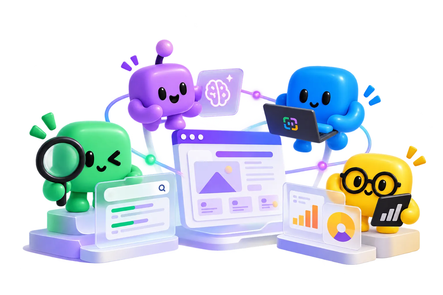 Los Visios de VISIBILIA trabajando conectados en SEO + GEO, SEM, WEB y DATA